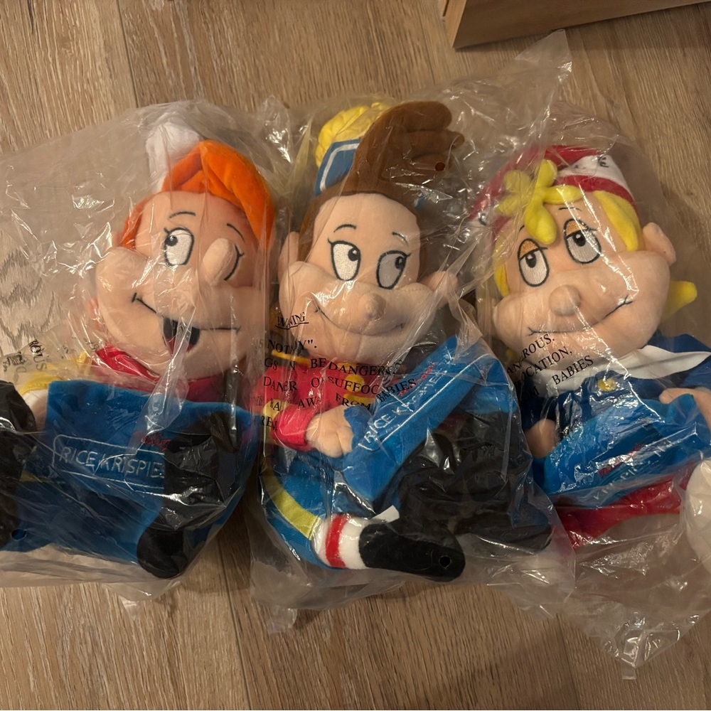 Snap, Crackle, Pop! Rice Krispies Stuffed Animals Set of 3